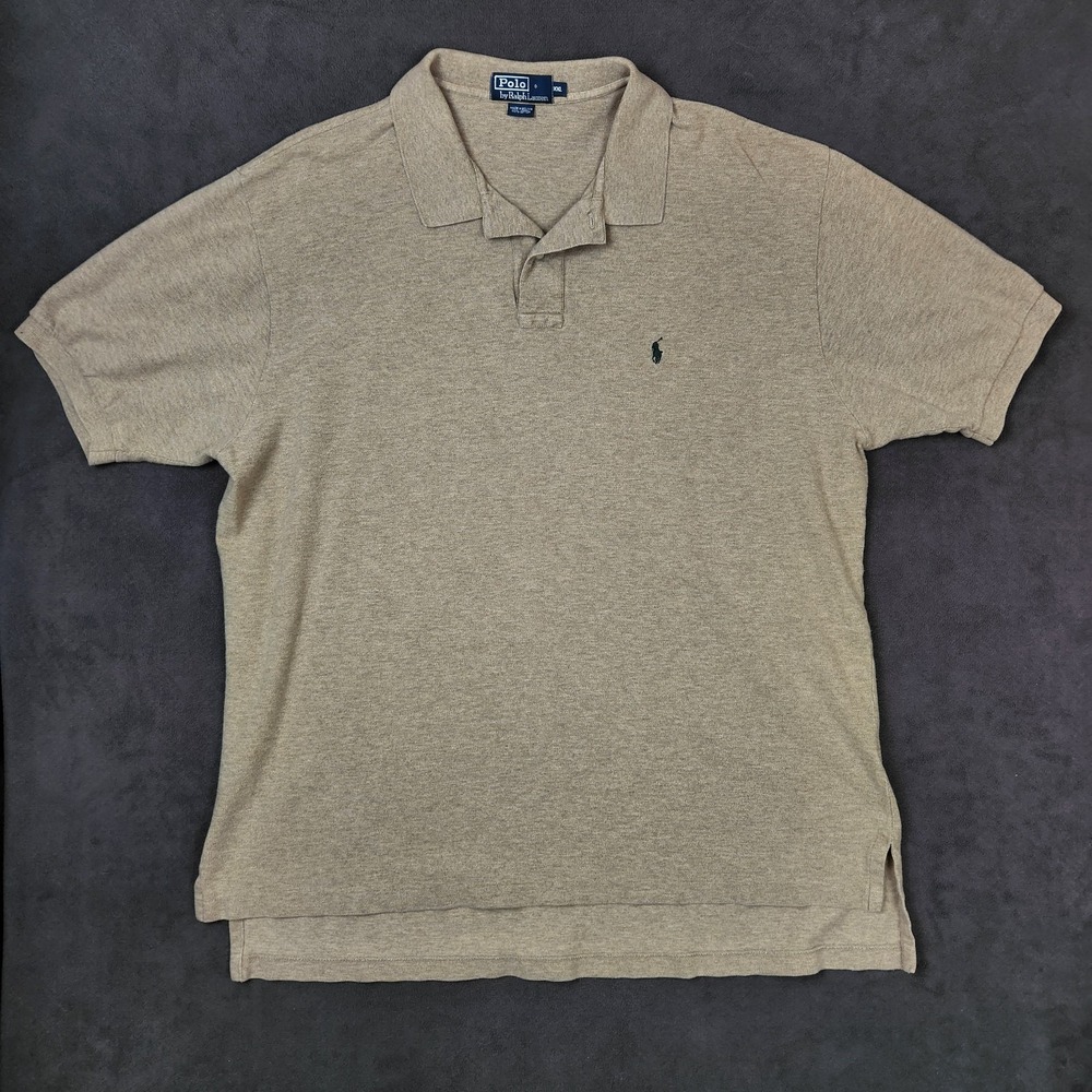 Polo Ralph Lauren Polo Shirt Mens XXL Beige Short Sleeve Cotton Casual‎ Vintage
